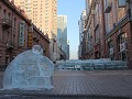 Harbin, Central street, ijsblokken wachten op verw