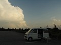 Zao San vulkaan, overnachten op de parking