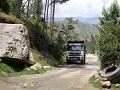 op terugweg van Huascarán PN, slechte weg door dor