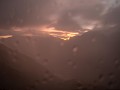 Zonsondergang in regenweer, French Ridge hut