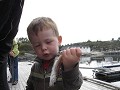little Sondre happy with his fish