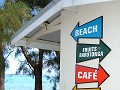 bus stop at Titikaveka beach.