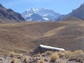 Kamperend met Cerro Aconcagua op de achtergrond