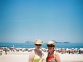 Lorna and Aisling heading to Ipanema beach