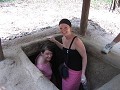 Cu Chi Tunnels - Ailsing and Emily descend down th