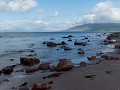 de roze rotsen aan de Tralee Bay