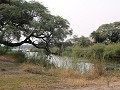 Okavango vlakbij onze bungalow