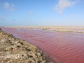 het water van de lagune kleurt prachtig paars door