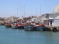 vissersboten in de haven van lambert's bay