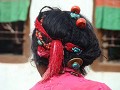 Kopfschmuck einer Tibeterin (Türkis,Korallen,Bronc