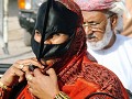 Beduinenfrau mit der speziellen "burqa".