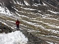 Ushuaia, wandeling Glaciar Martial, sneeuw op het 