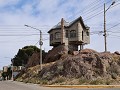 Puerto Deseado, gebouwd op een rotsheuvel  
