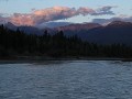 Tete Jaune, Fraser River, zonsondergang aan slaapp