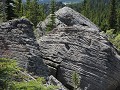 Tumbler Ridge - Core Lodge - kunstige rotsen langs