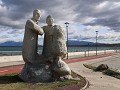 Puerto Natales, beeld aan de waterkant  