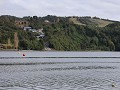 Chiloé, San Juan Bajo, typische steile straat naar