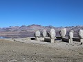 Paso Pehuenche, monument aan Laguna del Maule