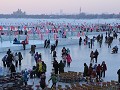 Harbin, op de bevroren Songhua rivier
