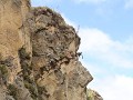 Inca hoofd in de rotsen, tijdens rondwandeling aan