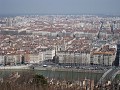 Lyon : zicht op de stad met zijn 2 rivieren vanop 