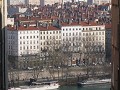 Lyon : zicht op de kade van de Saone rivier met zi