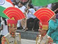 Indische militairen aan de grens met Pakistan