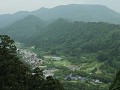 Yamadera tempel, uitzicht op de vallei