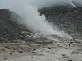 Mt. Lo - actieve vulkaan, het dampende lavaveld aa