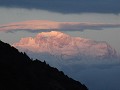 dag 8, zonsondergang op Manaslu 8156m vanuit Shree
