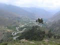 Cajacay - uitzicht op de weg, van slaapplaats