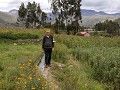 Yanque, wandeling naar Uyo Uyo site, langs irrigat