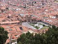 Cusco, Saqsaywaman - uitzicht op centrale plein Cu