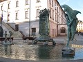 Olomouc, fontein op het stadsplein