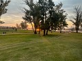 Mercedes, zonsondergang in park langs de Río Negro