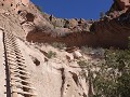 Bandelier NM, ladder naar rotstempel hoog in de kl