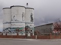Antonito, beschilderde silos 