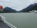 Skagway van op de ferry naar Haines door de Taiya 