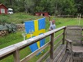 De vlag hijsen voor de thuiskomst