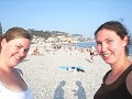 On the beach in Nice. Beautiful but stones instead