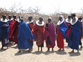 The Masaii women in their welcoming dance.