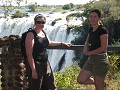 Jac and Trines at the Falls from the Zambian side.