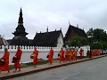 'Alms ceremony': de monniken halen aalmoezen op bi