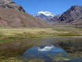 INDRUKWEKKENDE berg, de Aconcagua nabij USPALLATA