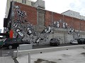 Christchurch : overal graffiti op de muren na de a