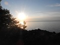 Zonsondergang aan het Ontario lake