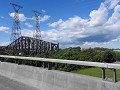 De brug om de rivier over te steken om naar Québec