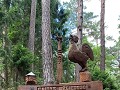 Houtsculptuur in het heksenbos