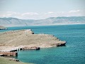 Aan de veerboot naar het eiland, het Baikalmeer