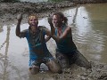 Vang Vieng Mud fight with Lobke from Holland